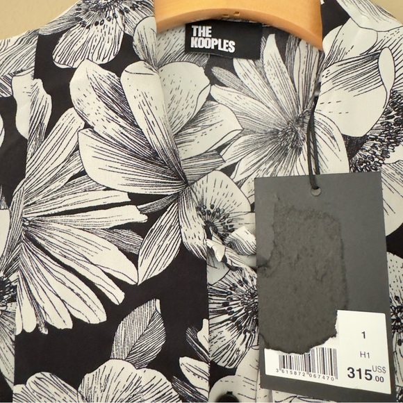 NWT The Kooples Romantic Garden Tie Neck 100% Silk Blouse Size S - Picture 7 of 9